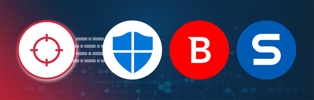 Icons of the newly enabled integrations Microsoft Defender for Endpoint, Sophos and Bitdefender.